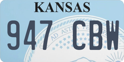 KS license plate 947CBW