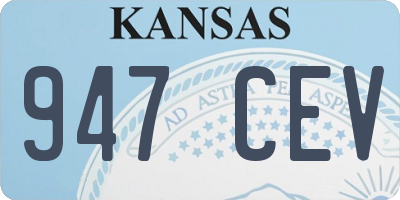 KS license plate 947CEV