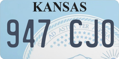 KS license plate 947CJO
