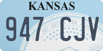 KS license plate 947CJV