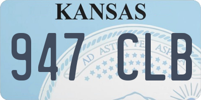 KS license plate 947CLB