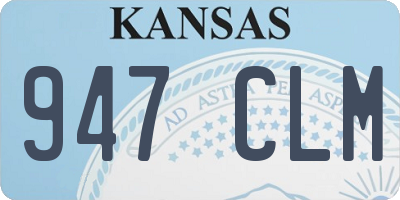 KS license plate 947CLM