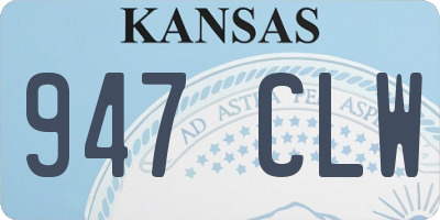 KS license plate 947CLW