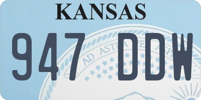 KS license plate 947DDW