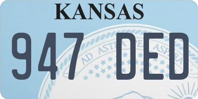 KS license plate 947DED
