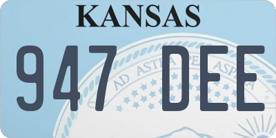 KS license plate 947DEE