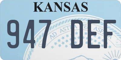 KS license plate 947DEF