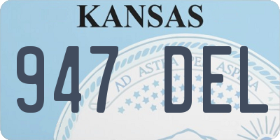 KS license plate 947DEL