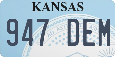 KS license plate 947DEM