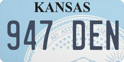 KS license plate 947DEN