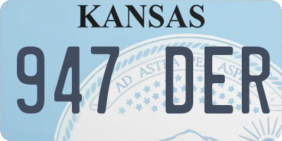 KS license plate 947DER