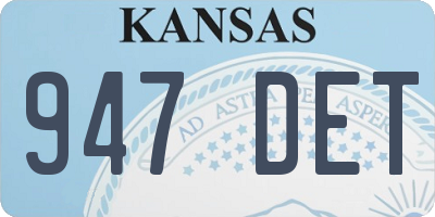 KS license plate 947DET