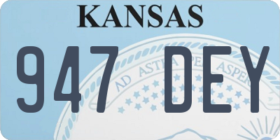 KS license plate 947DEY