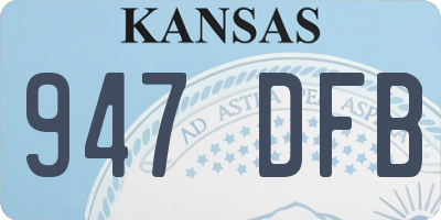 KS license plate 947DFB