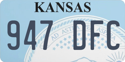 KS license plate 947DFC