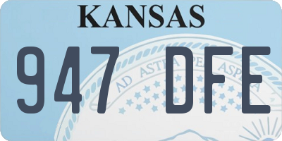 KS license plate 947DFE