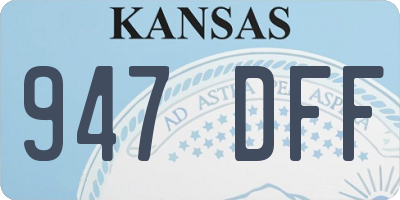 KS license plate 947DFF