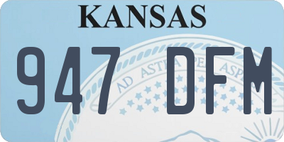 KS license plate 947DFM