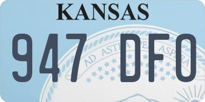 KS license plate 947DFO