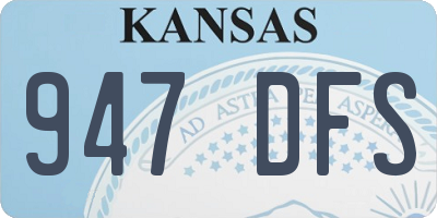 KS license plate 947DFS
