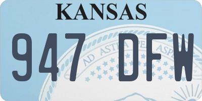 KS license plate 947DFW
