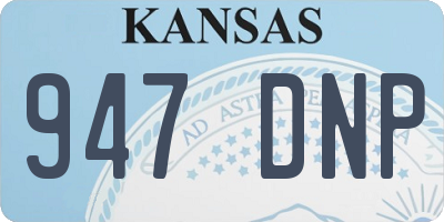 KS license plate 947DNP