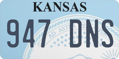 KS license plate 947DNS