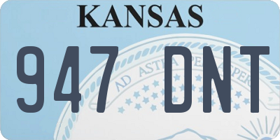KS license plate 947DNT