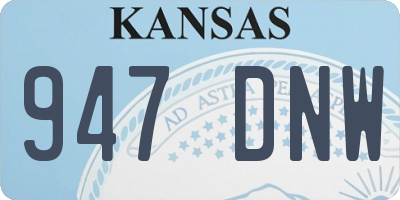 KS license plate 947DNW