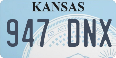 KS license plate 947DNX