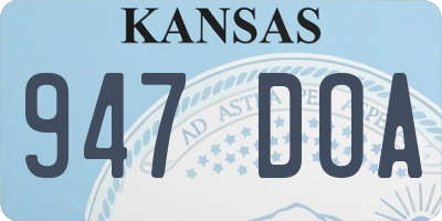 KS license plate 947DOA