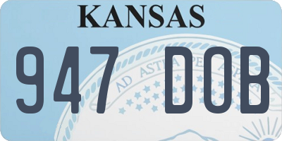 KS license plate 947DOB