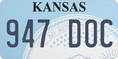 KS license plate 947DOC