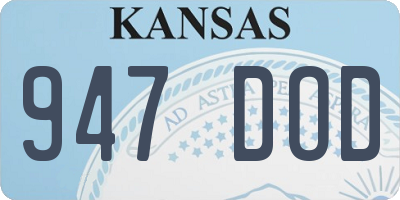 KS license plate 947DOD