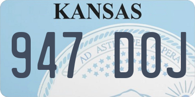 KS license plate 947DOJ