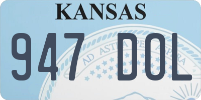 KS license plate 947DOL