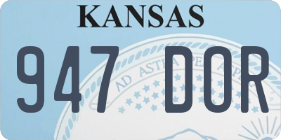 KS license plate 947DOR