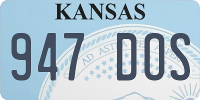 KS license plate 947DOS