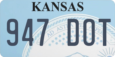 KS license plate 947DOT