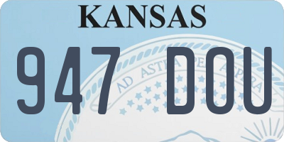 KS license plate 947DOU