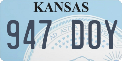 KS license plate 947DOY