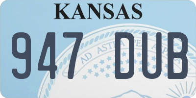 KS license plate 947DUB