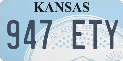KS license plate 947ETY