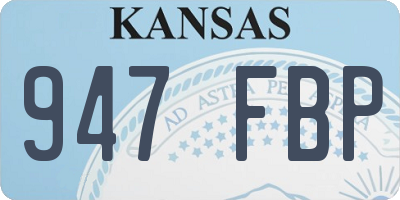 KS license plate 947FBP
