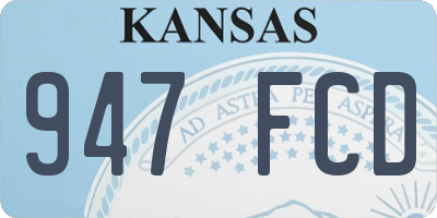 KS license plate 947FCD