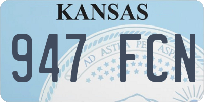 KS license plate 947FCN
