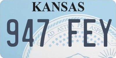 KS license plate 947FEY