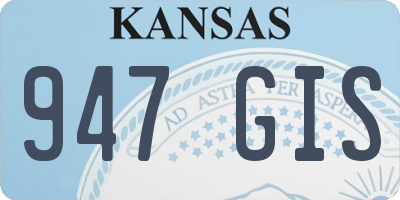 KS license plate 947GIS