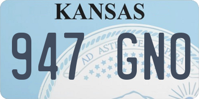 KS license plate 947GNO