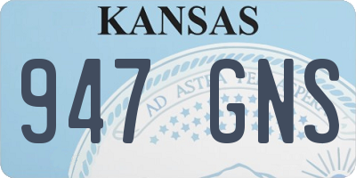 KS license plate 947GNS